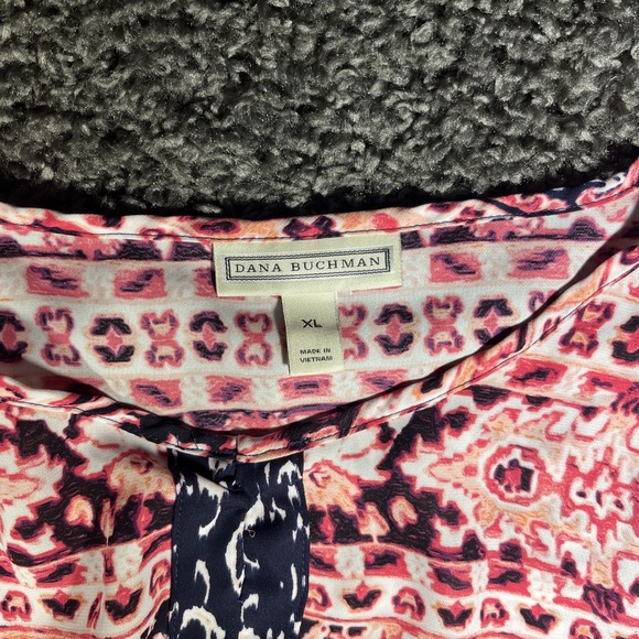 DANA BUCHMAN Women's 100% Polyester Poncho Top Short Sleeve Boho XL - Picture 2 of 9